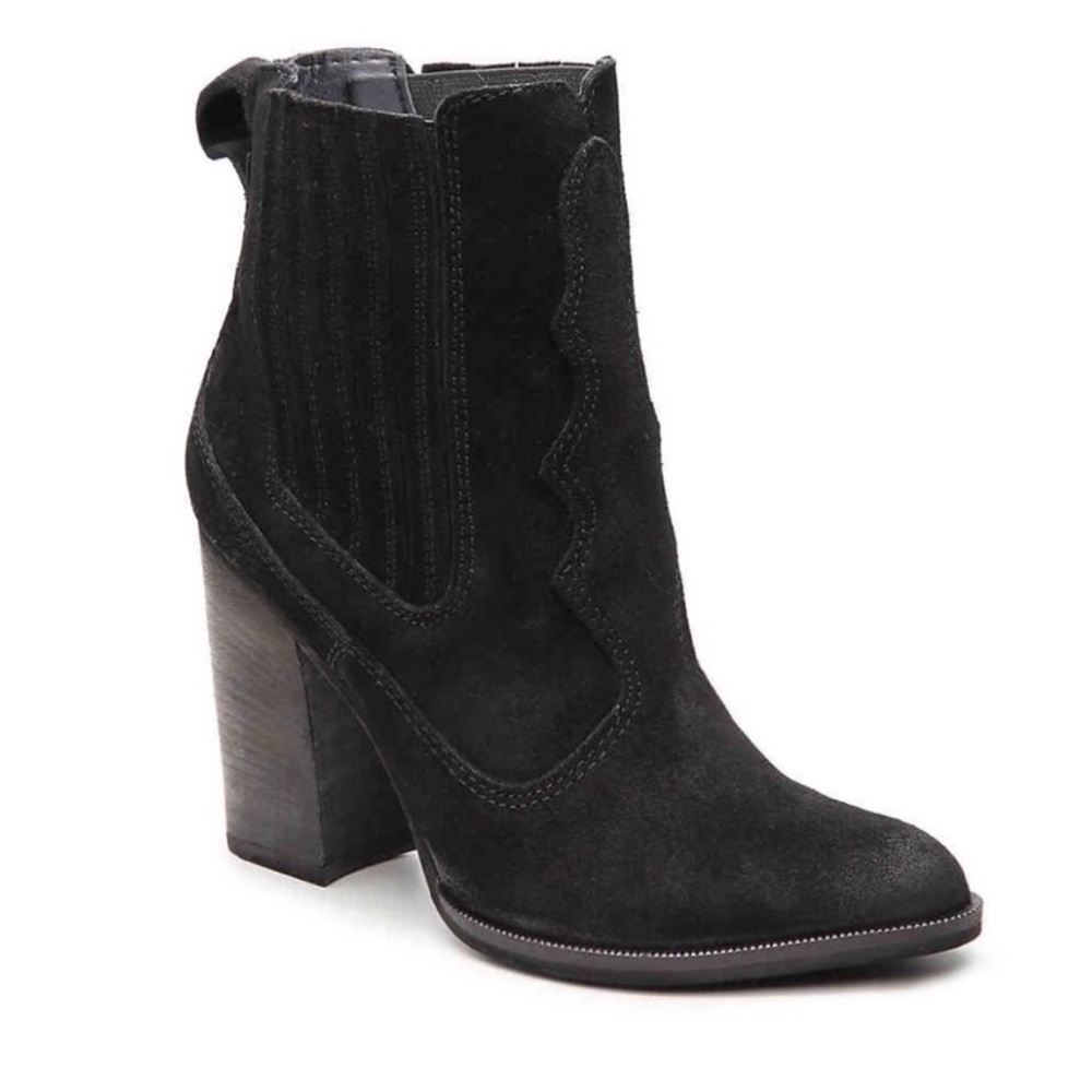 DOLCE VITA CONWAY BLACK SUEDE WESTERN ANKLE BOOT size 8